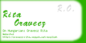 rita oravecz business card